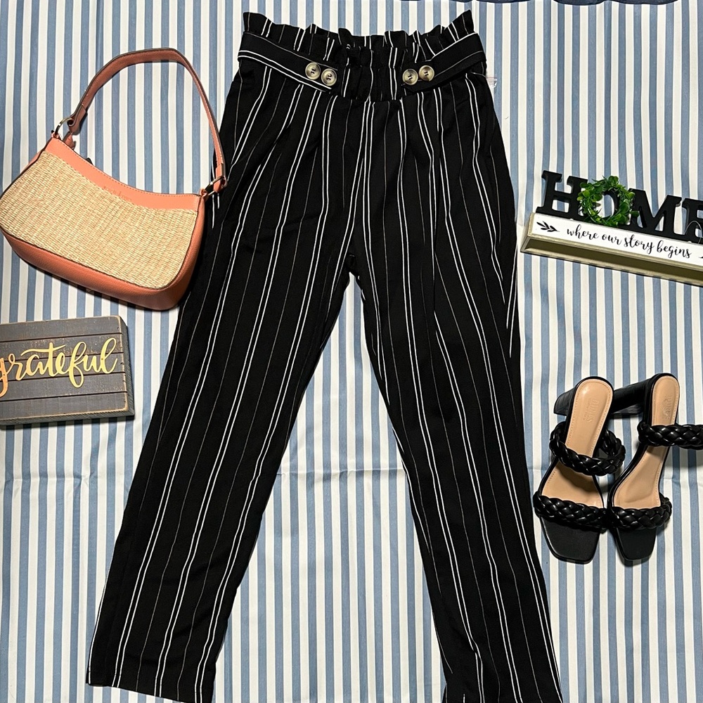 Long black and white pants